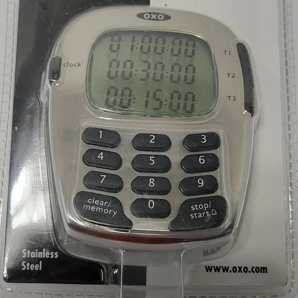 OXO Good Grips Triple Timer Stainless Steel Digital 3 Event Kitchen Timer